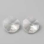 Octagon Sew on Glass Rhinestone, Clear, 20x20x10.5mm, Hole: 1.6mm(GLAA-WH20008-03A-02)