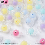 30Pcs Transparent Acrylic Beads, Frosted, Bead in Bead, Candy, Mixed Color, 11.5x21x12mm, Hole: 3mm(FACR-YW0001-08)