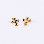 Halloween Theme Alloy Cabochons, Nail Art Decoration Accessories for Women, Cross, Antique Golden, 11x8.5x1.5mm(MRMJ-WH0060-57AG)