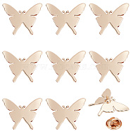 10 Sets Alloy Butterfly Lapel Pin Brooch, Badge for Backpack Clothes, Light Gold, 21.5x28x4mm(JEWB-FG0001-12KCG)