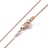 Ion Plating(IP) 304 Stainless Steel Serpentine Chain Necklace for Men Women, Rose Gold, 17.72 inch(45cm)(NJEW-G076-01B-RG)