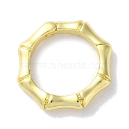 Rack Plating Brass Twister Clasps, Long-Lasting Plated, Lead Free & Cadmium Free, Bamboo, Real 18K Gold Plated, 15.5x15.5x3mm(KK-Z039-34G)