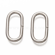 304 Stainless Steel Open Jump Rings, Oval, Stainless Steel Color, 19x10x2mm, inner diameter: 6x15mm(STAS-H133-04P)