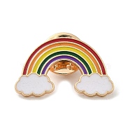 Pride Rainbow Theme Enamel Pins, Light Gold Alloy Badge for Backpack Clothes, Colorful, Rainbow, 15x25x1.5mm(JEWB-G031-01G)