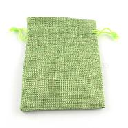 Polyester Imitation Burlap Packing Pouches Drawstring Bags, for Christmas, Wedding Party and DIY Craft Packing, Yellow Green, 9x7cm(ABAG-R005-9x7-02)