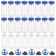 Glass Bottles, Refillable Bottle, with Borosilicate Caps, Plastic Stopper, Plastic Aluminum Flip off Caps and Rubber Stoppers, Clear, 2.2x5cm, Capacity: 10ml(AJEW-OC0002-16)