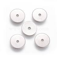 304 Stainless Steel Spacer Beads, Disc, Stainless Steel Color, 8x0.8mm, Hole: 1.2mm(STAS-G193-07B-P)
