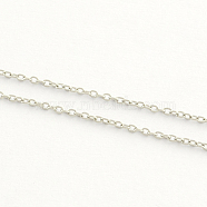 925 Sterling Silver Cable Chains, Soldered, Silver, 2x1.5x0.2mm(STER-TAC0002-01S)