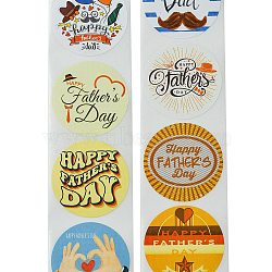 Father's Day
 8 Styles Stickers Roll, Round Paper Adhesive Labels, Decorative Sealing Stickers for Gifts, Party, Mixed Color, 25mm, 500pcs/roll(DIY-R083-01B)