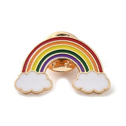 Pride Rainbow Theme Enamel Pins, Light Gold Alloy Badge for Backpack Clothes, Colorful, Rainbow, 15x25x1.5mm(JEWB-G031-01G)