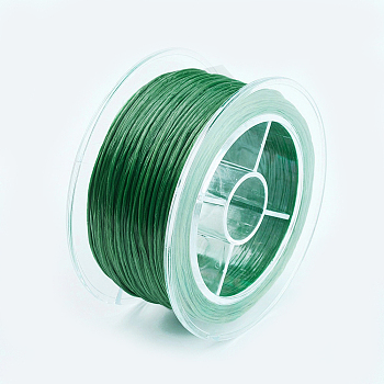 Flat Elastic Crystal String, Elastic Beading Thread, for Stretch Bracelet Making, Green, 1mm, about 54.68 yards(50m)/roll