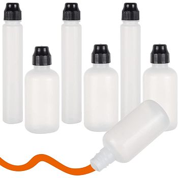 6Pcs 2 Style Plastic Empty Marker Bottles, Handy Art Paint Dabber Bottles, Refillable Graffiti Markers, White, 2.4~3.8x9.6~14.5cm, Capacity: 35~40ml(1.18~1.35fl. oz), 3pcs/style
