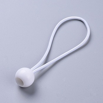 Ball Bungee, Tie Down Cords, for Tarp, Canopy Shelter, Wall Pipe, White, 115x3.5mm, Ball: 27x24mm