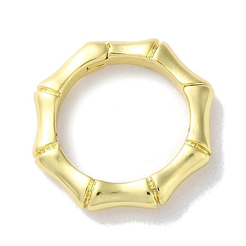Rack Plating Brass Twister Clasps, Long-Lasting Plated, Lead Free & Cadmium Free, Bamboo, Real 18K Gold Plated, 15.5x15.5x3mm