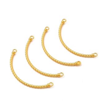 Alloy Connector Charms, Curved Tube Links, Golden, 28x63x3mm, Hole: 2.8mm