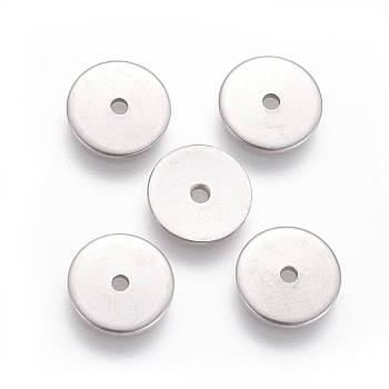304 Stainless Steel Spacer Beads, Disc, Stainless Steel Color, 8x0.8mm, Hole: 1.2mm