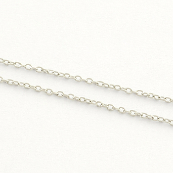 925 Sterling Silver Cable Chains, Soldered, Silver, 2x1.5x0.2mm