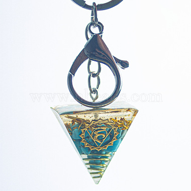 Pyramid Synthetic Turquoise Keychain