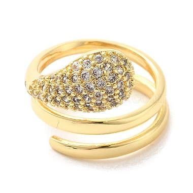 Brass Micro Pave Cubic Zirconia Wrap Cuff Rings(RJEW-P098-18G)-2