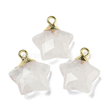 Golden Star Quartz Crystal Pendants