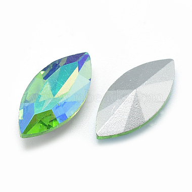 Pointed Back Glass Rhinestone Cabochons(RGLA-T020-7x15mm-06)-2