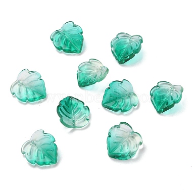 Light Sea Green Leaf Glass Pendants