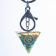 Chakra Theme Orgonite Pyramid Resin Energy Generators Pendant Keychain(WG43482-06)-1