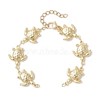 Ocean 304 Stainless Steel Turtle Link Chain Bracelet Making, with 304 Stainless Steel Lobster Claw Clasps, Golden, 5.91 inch(15cm)(AJEW-JB01550)