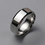 304 Stainless Steel Wide Band Finger Rings for Women Men, Plain Band Rings, Stainless Steel Color, 8mm, Inner Diameter: US Size 9 1/4(19.1mm)(RJEW-WH0009-12E)