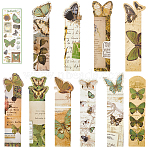 2Sets 20Pcs Paper Bookmarks, Rectangle with Butterfly, Mixed Color, 131~143x31~42x0.5mm, 10pcs/set,(AJEW-SP0002-21B)