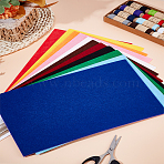 12Pcs 12 Colors Felt Non Woven Fabric, DIY Craft Supplies, Rectangle, Mixed Color, 285x180x1mm, 1pc/color(DIY-LP0004-22)