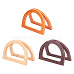 6Pcs 3 Style Wood Bag Handles, for Handmade Bag Handbags Purse Handles Replacement, Mixed Color, 8.5x11.95~12x0.85~0.9cm, 2pcs/style(FIND-PH0001-39)
