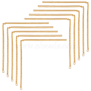 20Pcs Brass Stud Earrings Finding, with Loops, Long Chain Tassel Ear Thread, Nickel Free, Real 18K Gold Plated, 90mm, Pin: 1.5mm(KK-HY0003-48)