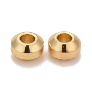 Brass Beads, Cadmium Free & Nickel Free & Lead Free, Long-Lasting Plated, Flat Round, Real 18K Gold Plated, 5x3mm, Hole: 2mm(KK-M229-60G)