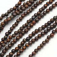 Natural Bronzite Round Beads Strands, 4mm, Hole: 1mm, about 90pcs/strand, 15.5 inch(G-N0166-32-4mm)