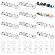 DIY Blank Dome Alligator Hair Clip Making Kit, Including Iron Alligator Hair Clip Settings, Glass Cabochons, Platinum, 72Pcs/box(DIY-UN0001-12)