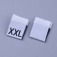 Clothing Size Labels(2XL), Garment Accessories, Size Tags, White, 18x12.5x1mm, 200pcs/bag(FIND-WH0045-D01)