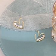 Imitation Pearl Earrings for Women, with 925 Sterling Silver Pin, Heart, 24x10mm(FS-WG67811-58)