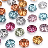 2-Hole Resin Buttons, Back Plated, Flat Round, Mixed Color, 13x4mm, Hole: 1.6mm(BUTT-N018-036)