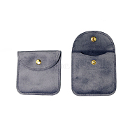 Velvet Jewelry Bag, for Bracelet, Necklace, Earrings Storage, Square, Gray, 8x8cm(PW-WG83476-25)