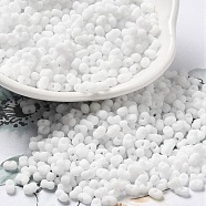 Glass Frosted Seed Beads, Peanut, White, 3.5~4x2~2.5x2~2.3mm, Hole: 0.8mm, about 8000pcs/pound(SEED-K009-05B-01)