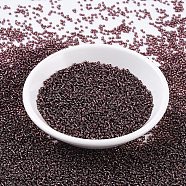 MIYUKI Round Rocailles Beads, Japanese Seed Beads, 11/0, (RR13) Silverlined Dark Smoky Amethyst, 11/0, 2x1.3mm, Hole: 0.8mm, about 5500pcs/50g(SEED-X0054-RR0013)