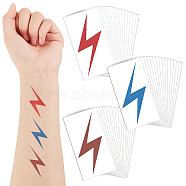 120 Sheets 3 Colors Removable Temporary Water Proof Tattoos Paper Stickers, Lightning, Mixed Color, 6.1x3x0.02cm, 40 sheets/color(AJEW-OC0004-75)