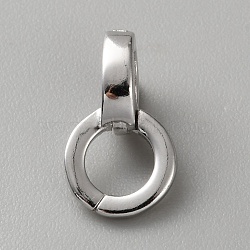 925 Sterling Silver Tube Bails, Loop Bails, Platinum, 14x8x5.5mm, Hole: 5mm and 3x4mm(STER-WH0026-13P)