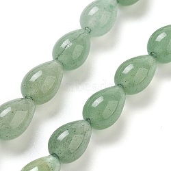 Natural Green Aventurine  Beads Strands, Teardrop, 12x8mm, Hole: 1.2mm, about 33~34pcs/strand, 15.16~16.54''(38.5~42cm)(G-B106-A12-02)