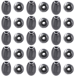 100Pcs Non-Magnetic Synthetic Hematite Beads, Oval, Black, 6x4mm, Hole: 1mm(G-BBC0001-56)