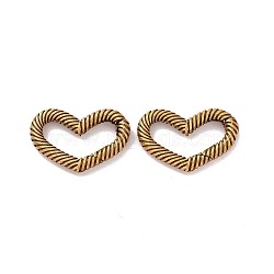 925 Sterling Silver Spring Gate Rings, Heart, Antique Golden, 10.5x16.5x2mm, Inner Diameter: 4x12mm(STER-D036-04AG)