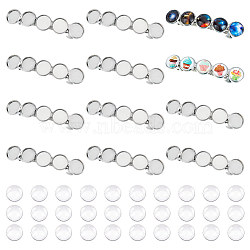 DIY Blank Dome Alligator Hair Clip Making Kit, Including Iron Alligator Hair Clip Settings, Glass Cabochons, Platinum, 72Pcs/box(DIY-UN0001-12)