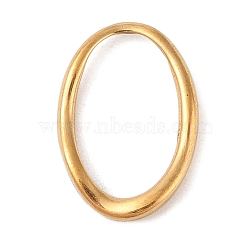 304 Stainless Steel Linking Rings, Textured Oval, Real 18K Gold Plated, 19x13x2mm, Inner Diameter: 15.5x9.5mm(STAS-M061-03G-01)