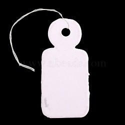 Rectangle Blank Hang tag, Jewelry Display Paper Price Tags, with Cotton Cord, White, 23x11x0.2mm, Hole: 2mm, 500pcs/bag(CDIS-N001-60)